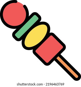 satay vector on white background. isolated Vector icon