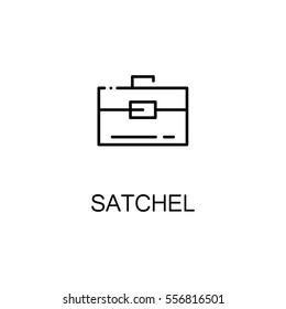 Satchel flat icon. Single high quality outline symbol of education for web design or mobile app. Thin line signs of Satchel for design logo, visit card, etc. Outline pictogram of Satchel 