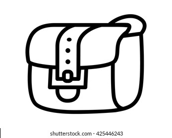 Satchel Inventory Messenger Bag Line Art Vector Icon For Apps And Websites