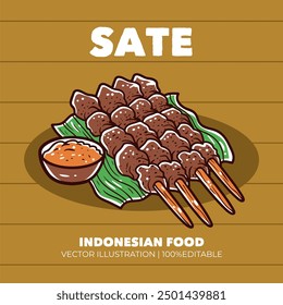 Sate indonesian food vector illustration