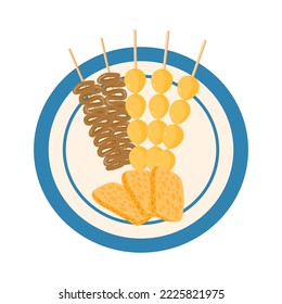 Sate Usus. Indonesian Food illustration