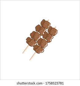 sate vector hand drawn asian food traditional