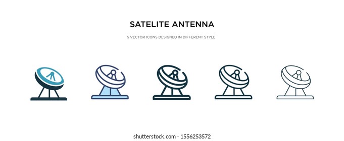 satelite antenna icon in different style vector illustration. two colored and black satelite antenna vector icons designed in filled, outline, line and stroke style can be used for web, mobile, ui