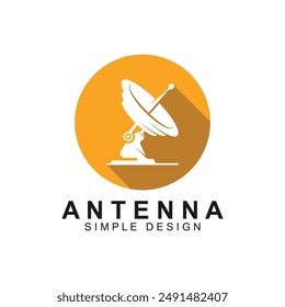 satelite antenna logo vector icon illustration design. good for communication, television, satellite and other kind of internet business.