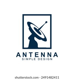 satelite antenna logo vector icon illustration design. good for communication, television, satellite and other kind of internet business.