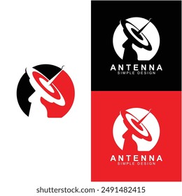 satelite antenna logo vector icon illustration design. good for communication, television, satellite and other kind of internet business.