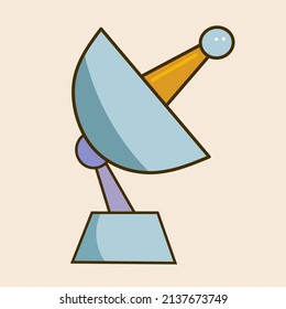 Satelite cartoon illustration icon logo