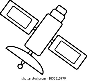 Satelite Coloring Book Vector Design