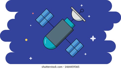 Satelite Design vector in the night sky