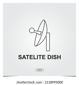 Satelite dish logo premium elegant template vector eps 10