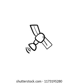 satelite doodle icon vector