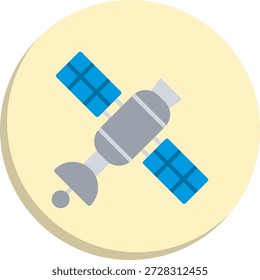 Icono de estilo de círculo plano satélite