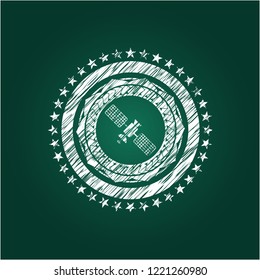 satelite icon with chalkboard texture