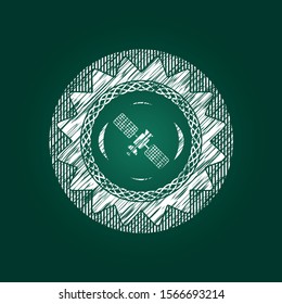 satelite icon with chalkboard texture
