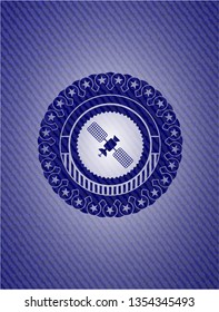 satelite icon with denim texture