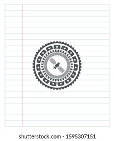 satelite icon draw (pencil strokes). Vector Illustration. Detailed.