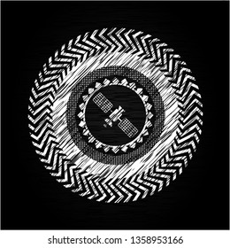 satelite icon drawn with chalkboard texture