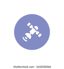 Satelite icon flat. Illustration isolated vector sign symbol. Stock vector illustration isolated on white background.