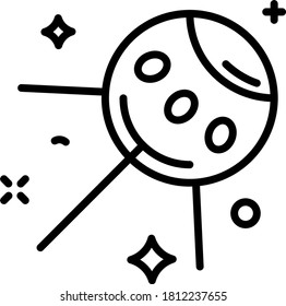Icono satelital plano. Ilustración del símbolo de signo vectorial aislado. Ilustración vectorial de existencias aislada en fondo blanco