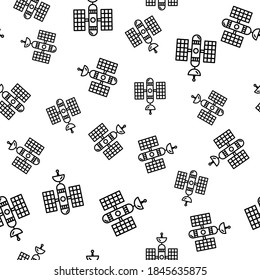 Satelitensymbol flach. Illustration, einzelne Vektorsymbol Stock-Vektorgrafik einzeln auf weißem Hintergrund