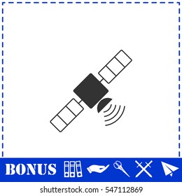 Satelite icon flat. Simple vector symbol and bonus icon