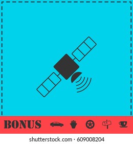 Satelite icon flat. Simple vector symbol and bonus icon