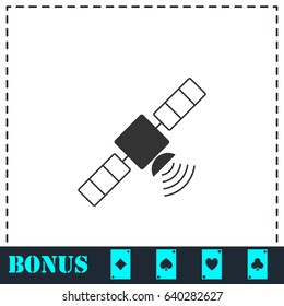 Satelite icon flat. Simple vector symbol and bonus icon