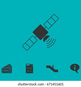 Satelite icon flat. Simple vector symbol and bonus icon