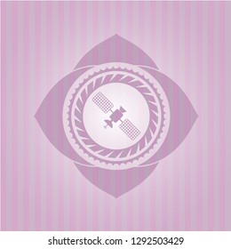 satelite icon inside badge with pink background
