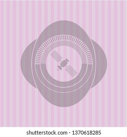 satelite icon inside badge with pink background
