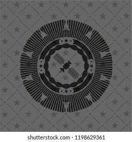satelite icon inside black badge