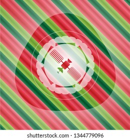satelite icon inside christmas badge.