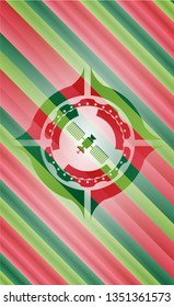 satelite icon inside christmas badge.