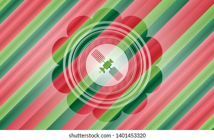 satelite icon inside christmas badge.