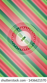 satelite icon inside christmas badge background.