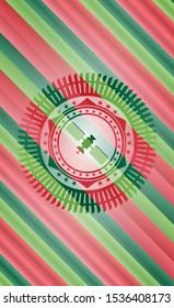 satelite icon inside christmas badge background.