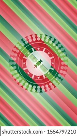 satelite icon inside christmas emblem background.