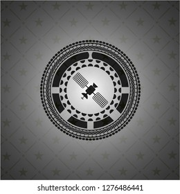 satelite icon inside dark emblem