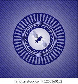 satelite icon inside jean background