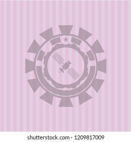 satelite icon inside pink icon or emblem