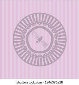 satelite icon inside pink icon or emblem