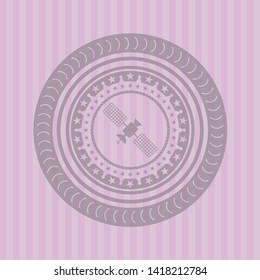 satelite icon inside retro style pink emblem