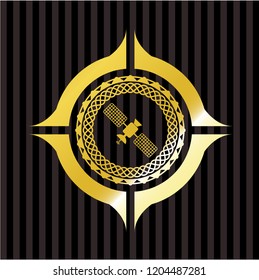 satelite icon inside shiny emblem