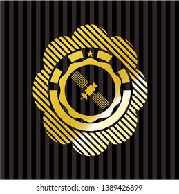 satelite icon inside shiny emblem