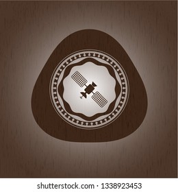 satelite icon inside wooden signboards