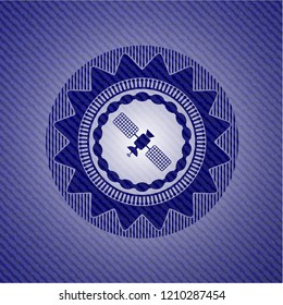 satelite icon with jean texture