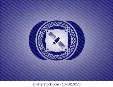 satelite icon with jean texture