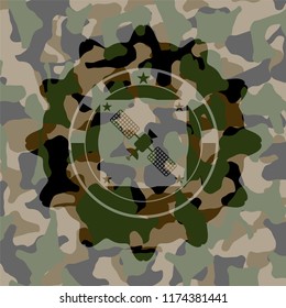 satelite icon on camo pattern
