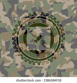 satelite icon on camo texture