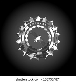 satelite icon on grey camo texture